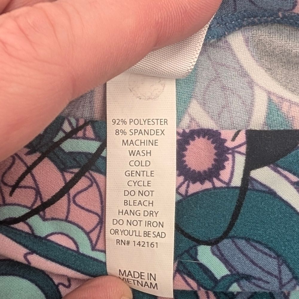 Lularoe Disney Minnie Mouse Blue Purple Stretch Leggings Size Large - Picture 3 of 6